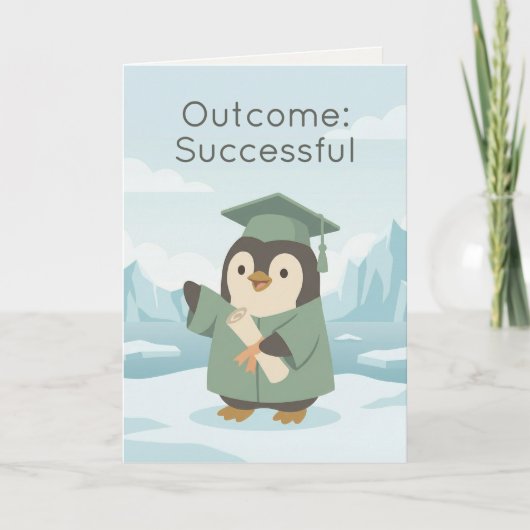 Penguin Graduate | Outcome Successful Dry Humour カード (正面)