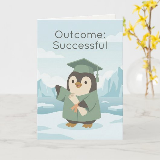 Penguin Graduate | Outcome Successful Dry Humour カード (黄色い花)