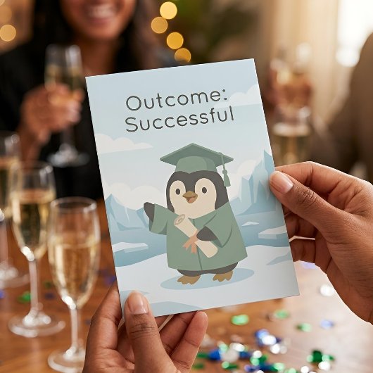 Penguin Graduate | Outcome Successful Dry Humour カード