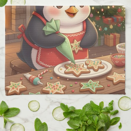 Penguin Holiday Baking Kitchen Towel キッチンタオル (折り畳み)