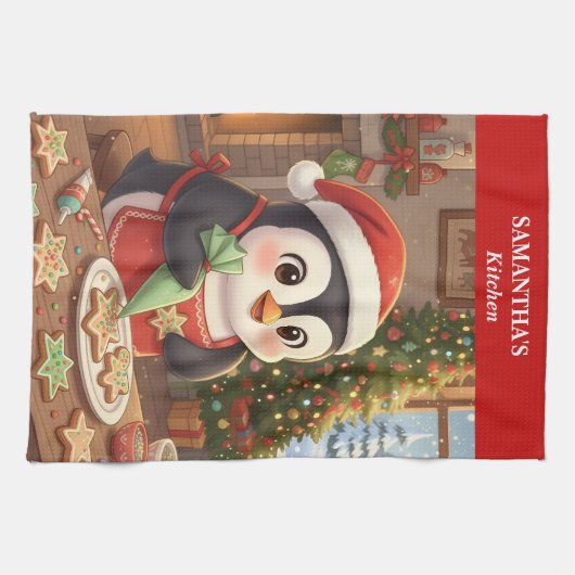 Penguin Holiday Baking Kitchen Towel キッチンタオル (横)