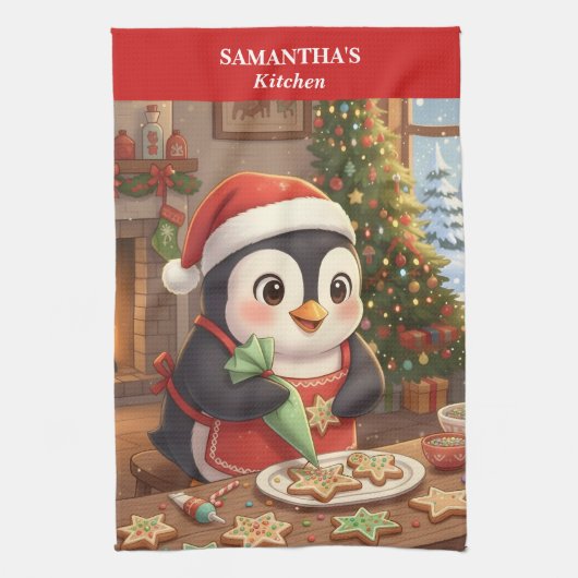 Penguin Holiday Baking Kitchen Towel キッチンタオル (縦)