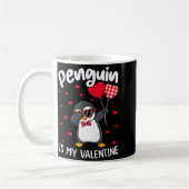 Penguin Is My Valentine Funny Bird V Day Cute Anim コーヒーマグカップ (左)