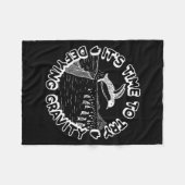 Penguin It's Time To Try Defying Gravity  フリースブランケット (正面(横))