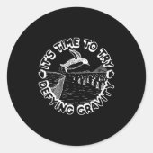 Penguin It's Time To Try Defying Gravity  ラウンドシール (正面)