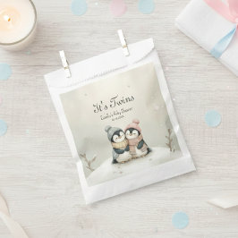 Penguin Its Twins Baby Shower Winter Theme   フェイバーバッグ