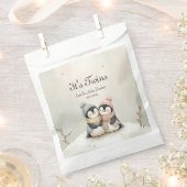 Penguin Its Twins Baby Shower Winter Theme   フェイバーバッグ (クリップ留めされた状態)