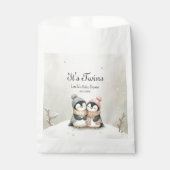 Penguin Its Twins Baby Shower Winter Theme   フェイバーバッグ (正面)
