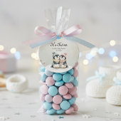 Penguin Its Twins Winter Baby Shower Neutral フェイバータグ