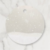 Penguin Its Twins Winter Baby Shower Neutral フェイバータグ (裏面)