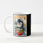 Penguin Kawaii Japanese Ramen Noodle Retro Gaming コーヒーマグカップ (左)