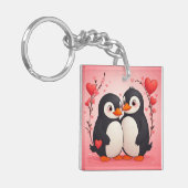 Penguin Love Message From Husband Acrylic Keychain キーホルダー (正面左)