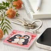 Penguin Love Message From Husband Acrylic Keychain キーホルダー (正面右)
