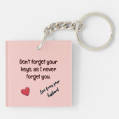 Penguin Love Message From Husband Acrylic Keychain キーホルダー (裏面)