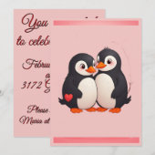 Penguin Love Party Invitation 招待状 (正面/裏面)