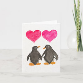 Penguin Love Valentine's Day Card サンキューカード