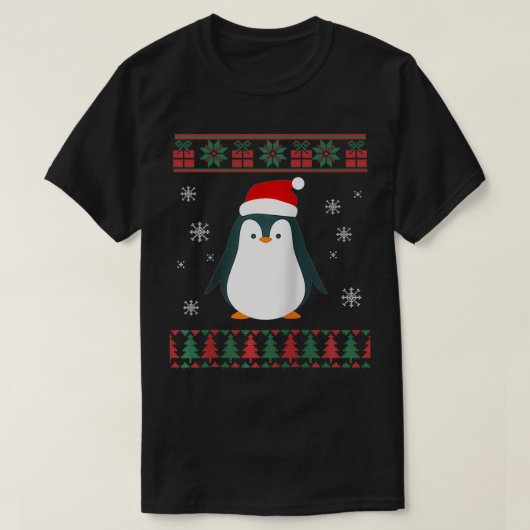 Penguin Lover Xmas  Ugly Penguin Christmas Sweater Tシャツ (デザイン正面)