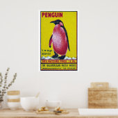 Penguin Matchbox Art Print, Indian Vintage Folk ポスター (キッチン)