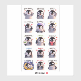 Penguin Moodies – かわいい表情ステッカーパック シール