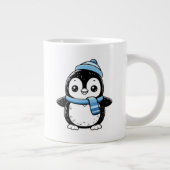 Penguin Mug Cute Winter | Penguin with Hat and Sc ジャンボコーヒーマグカップ (右)