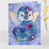 Penguin named Button カード (黄色い花)