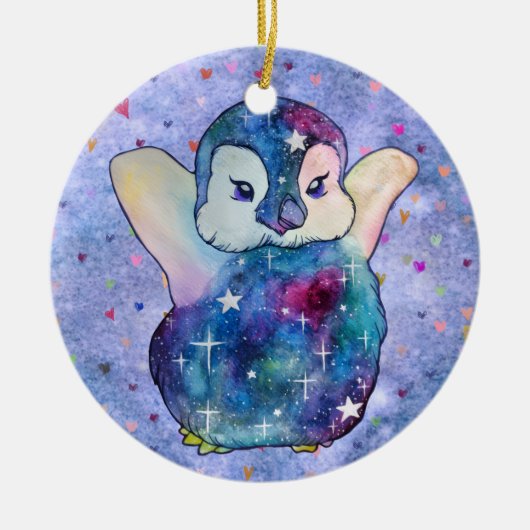 Penguin named Button セラミックオーナメント (正面)