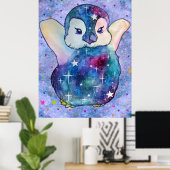 Penguin named Button ポスター (ホームオフィス)