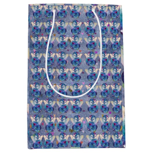 Penguin named Button ミディアムペーパーバッグ (正面)