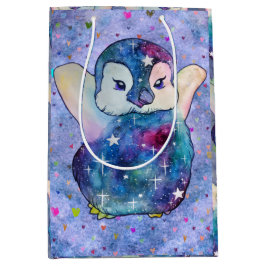 Penguin named Button ミディアムペーパーバッグ