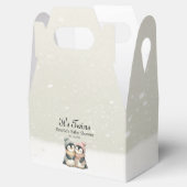 Penguin Neutral Twins Baby Shower Winter Theme フェイバーボックス (オープン)