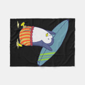 Penguin Nothing Is Better Than Surfing  フリースブランケット (正面(横))