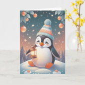 Penguin Pal Birthday カード (黄色い花)