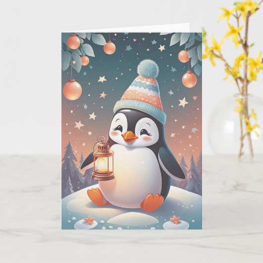 Penguin Pal Birthday カード (黄色い花)
