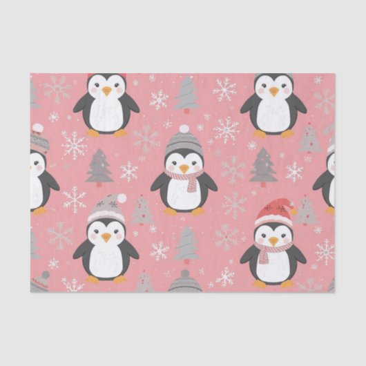 Penguin Pattern Christmas 薄葉紙 (正面)