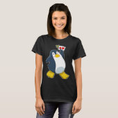Penguin Poker Poker cards Card game Tシャツ (正面フル)