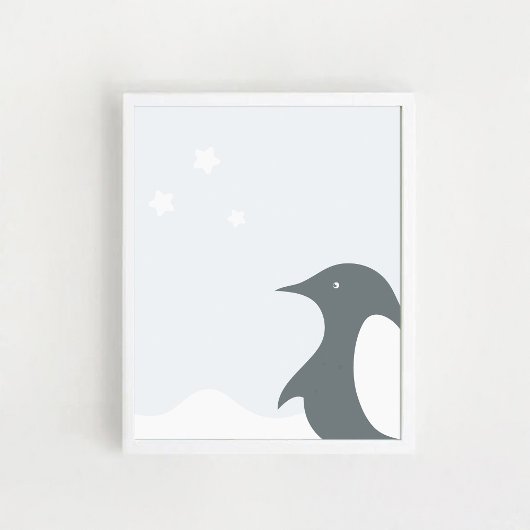 Penguin Poster.Art print for children's room  ポスター
