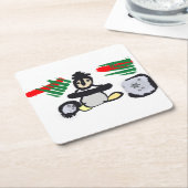 Penguin rock Christmas  スクエアペーパーコースター (アングル)