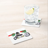 Penguin rock Christmas  スクエアペーパーコースター (インサイチュ)