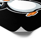 Penguin Santa Hat 67 Icy Numbers Christmas Birthda ポスター (角)