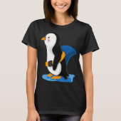 Penguin shark fin  illustration tシャツ (正面)