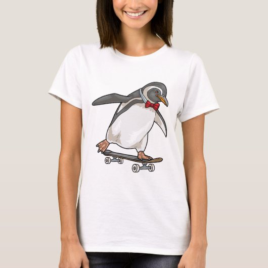 Penguin Skater Skateboard Tシャツ (正面)