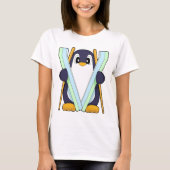 Penguin Skier Ski Winter sports Tシャツ (正面)