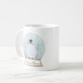 Penguin Snow Globe Custom Name Mug Christmas Gift コーヒーマグカップ (正面左)