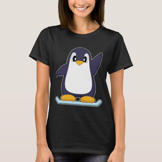 Penguin Snowboarder Snowboard Winter sports Tシャツ (正面)