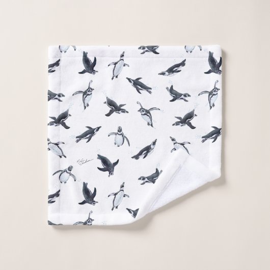 Penguin Squadron | Ocean Art Design ウォッシュタオル (ウォッシュタオル)