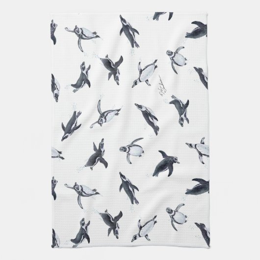Penguin Squadron | Ocean Art Design キッチンタオル (縦)