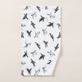 Penguin Squadron | Ocean Art Design ハンドタオル