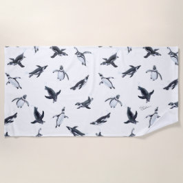 Penguin Squadron | Ocean Art Design ビーチタオル