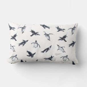 Penguin Squadron Ocean Art Design ランバークッション