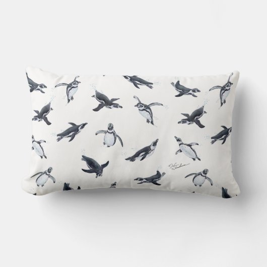 Penguin Squadron | Ocean Art Design ランバークッション (正面)